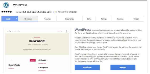 wordpress software or CMS